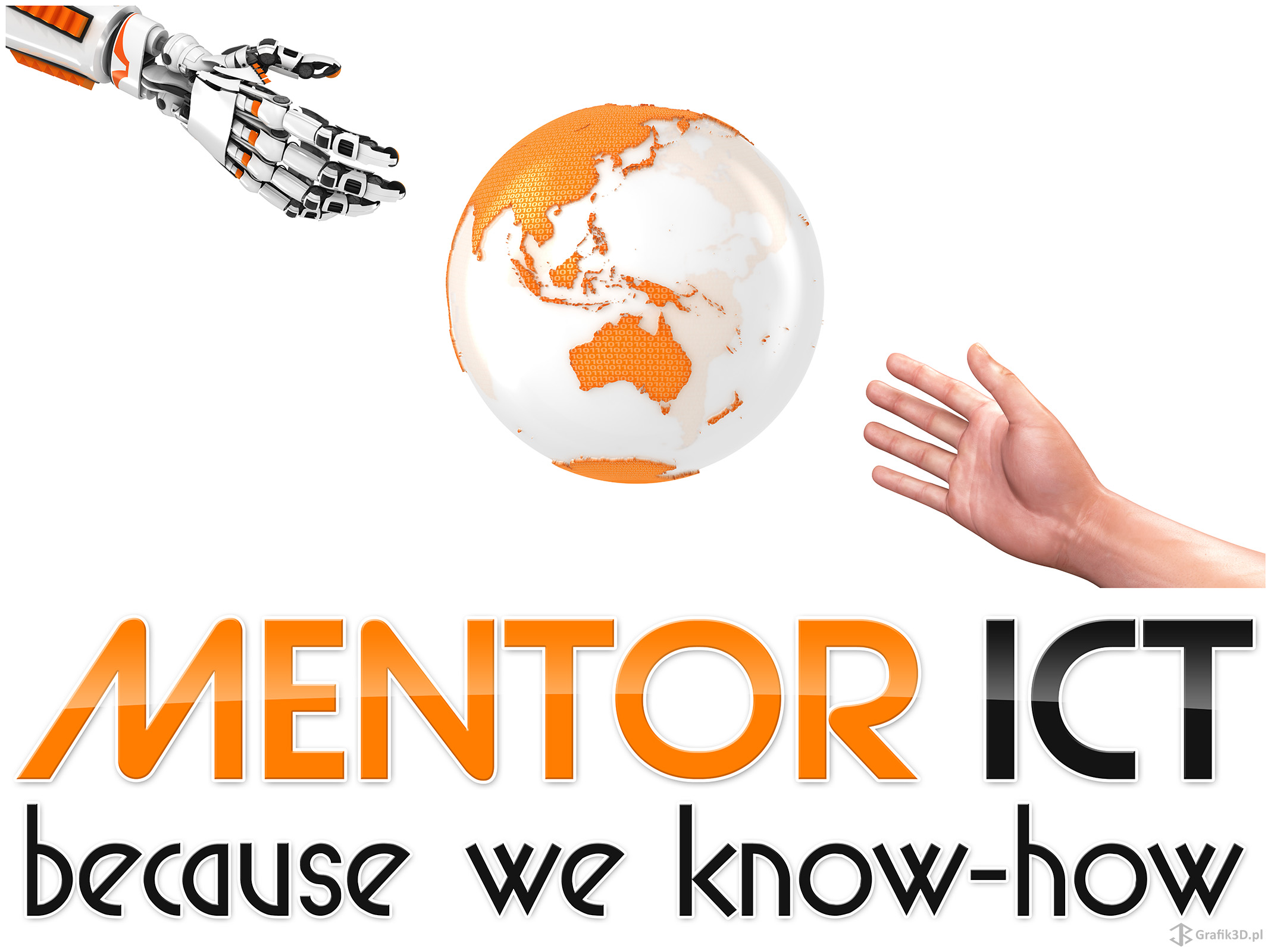Logo firmowe z elementami grafiki 3D - Mentor ICT