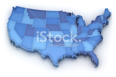USA map with states - Stock Image